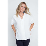 Blouse col en V - Taille : SMALL - Couleur : Crème