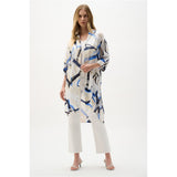 Blouse droite en voile de coton à imprimé abstrait