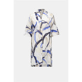 Blouse droite en voile de coton à imprimé abstrait