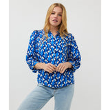 Blouse en satin - Taille : 12 - Couleur : Bleu