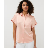 Blouse en satin - Taille : 8 - Couleur : Abricot