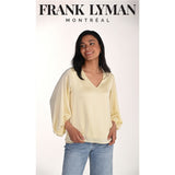 Blouse encolure en V - Taille : 6 - Couleur : Jaune pâle