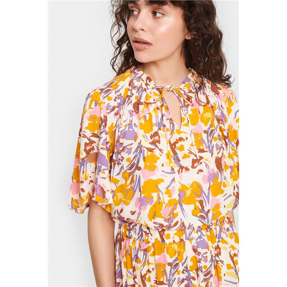 Blouse fleurie - Taille : MEDIUM - Couleur : Blanc cassé/Multi