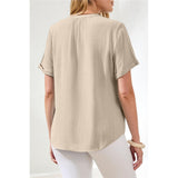 Blouse fluide à col tunisien et boutons
