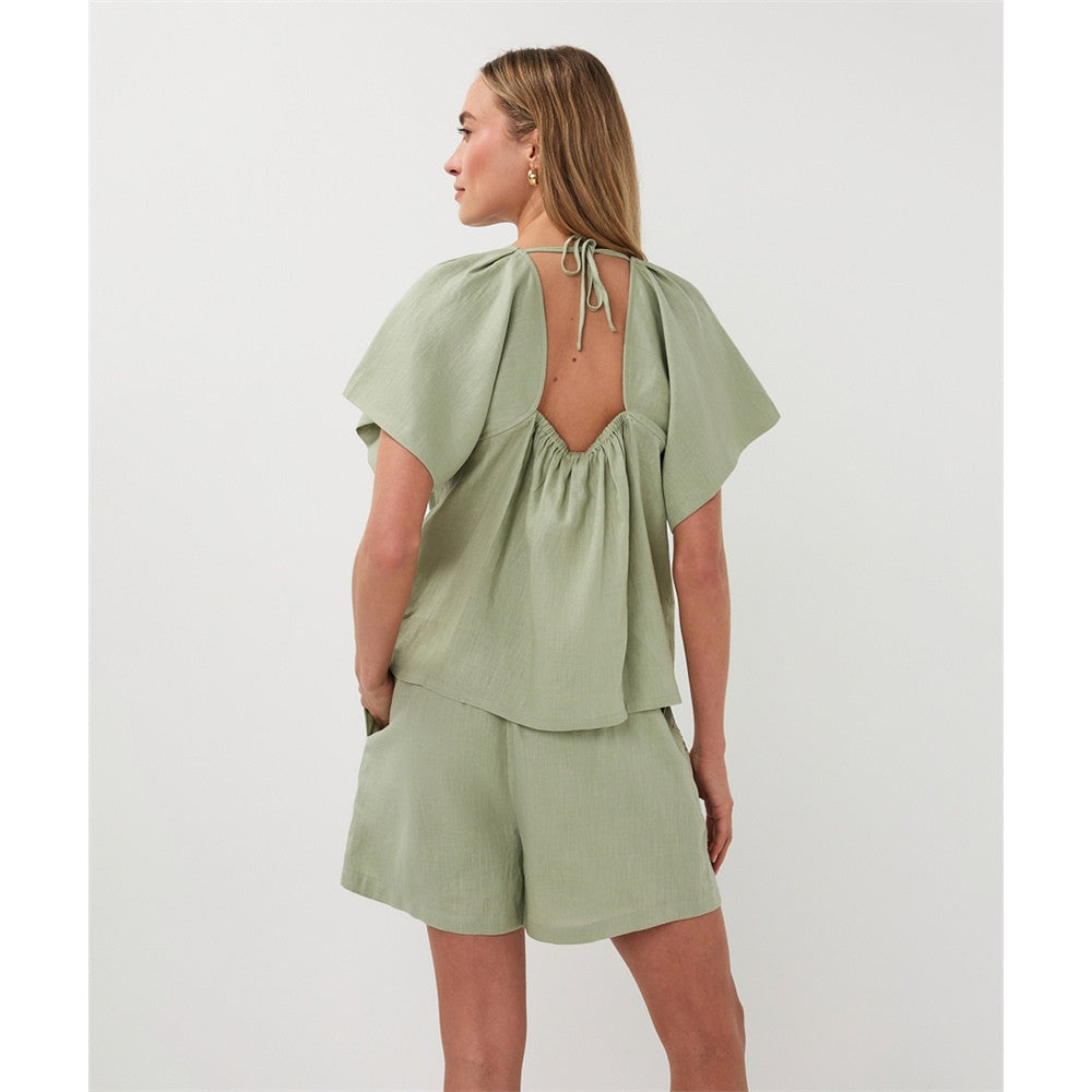 Blouse fluide à manches volantées