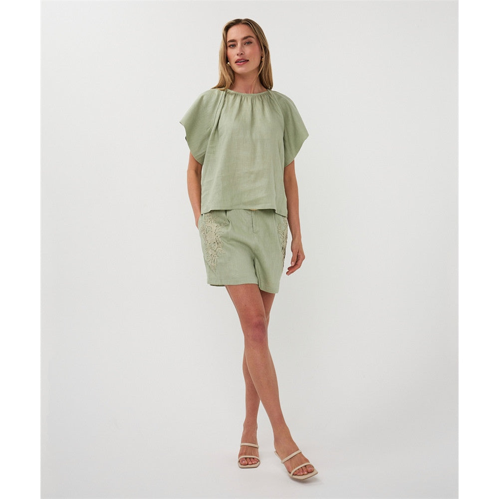 Blouse fluide à manches volantées