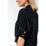 Blouse fluide boutonnée à manches courtes