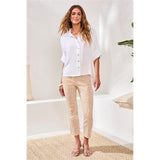 Blouse fluide boutonnée à manches courtes