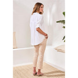 Blouse fluide boutonnée à manches courtes