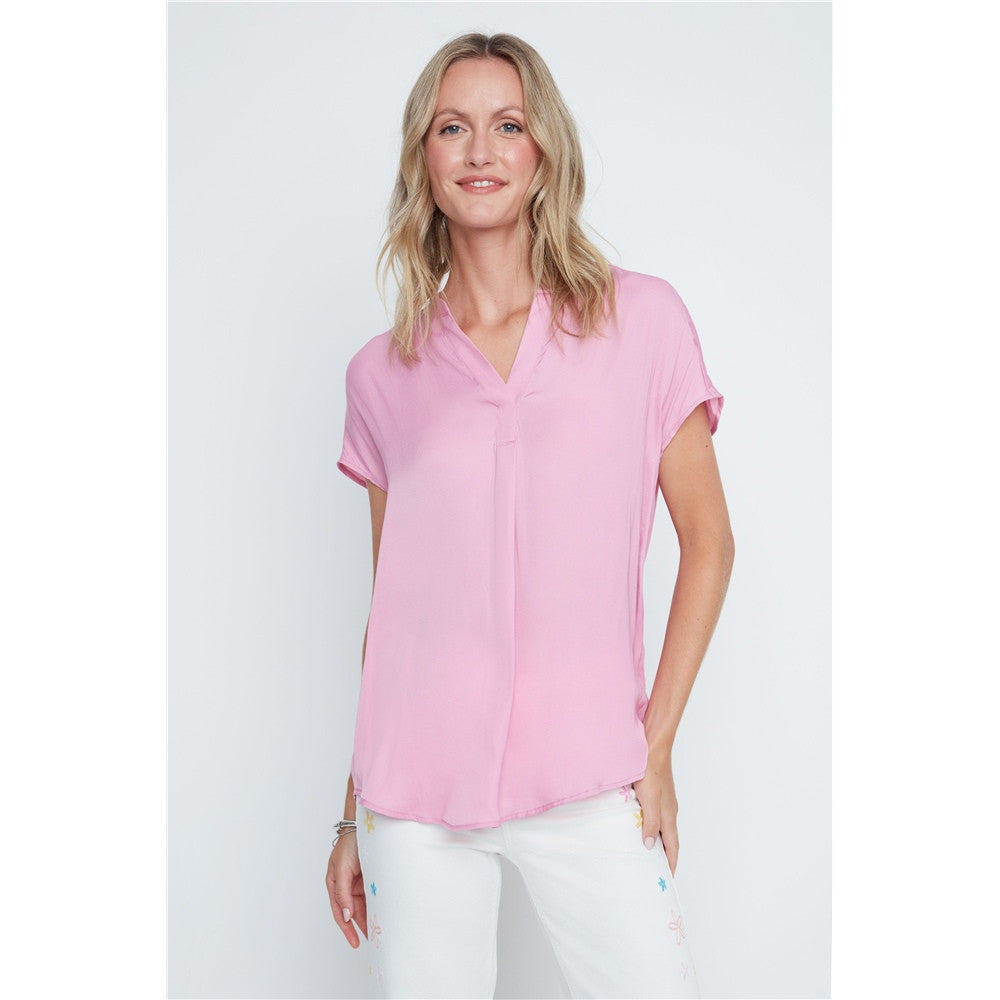 Blouse fluide col fendu - Taille : MEDIUM - Couleur : Rose