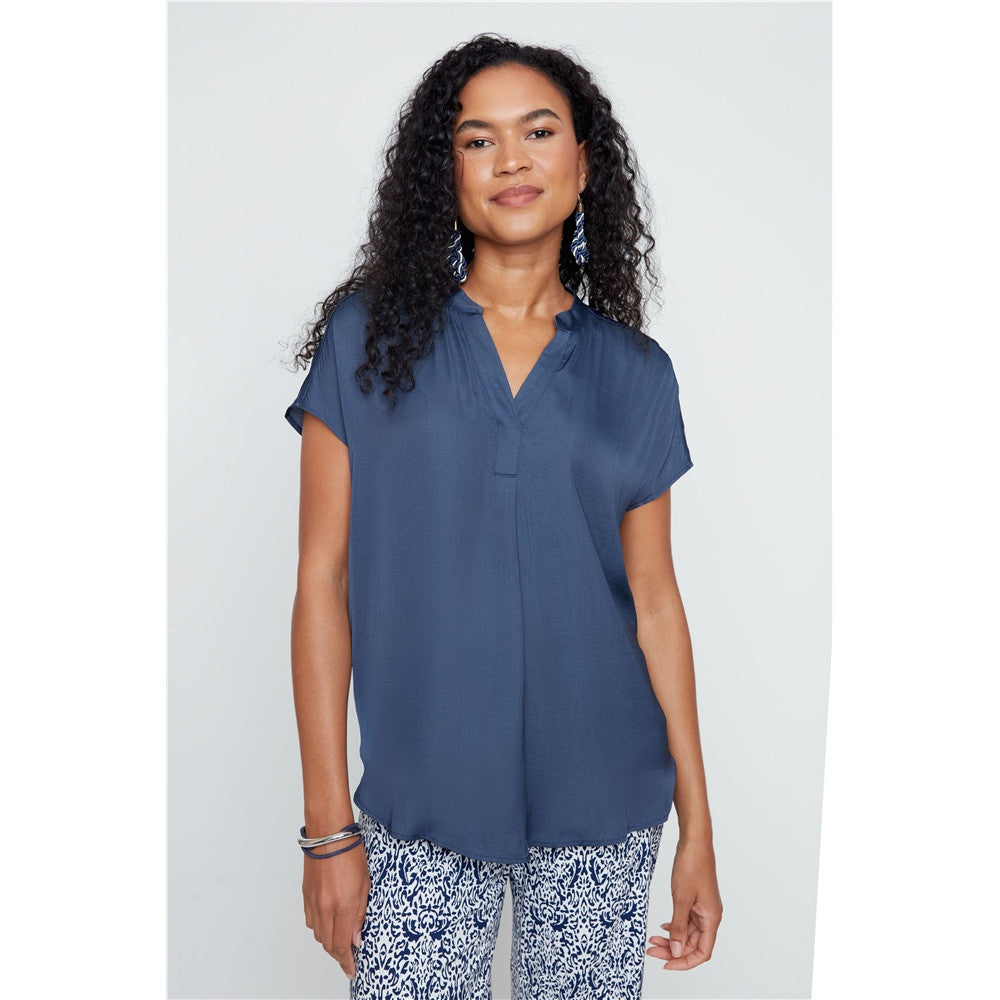 Blouse fluide col fendu