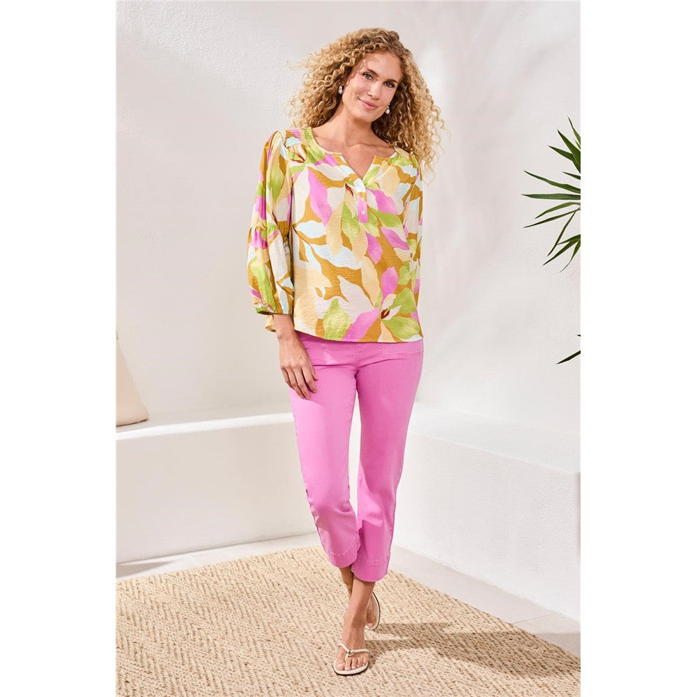 Blouse fluide imprimée - Taille : MEDIUM - Couleur : Rose foncé
