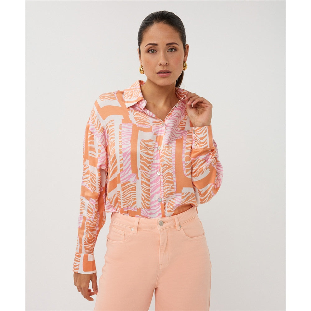 Blouse imprimé graphique - Taille : 6 - Couleur : Rose Multi