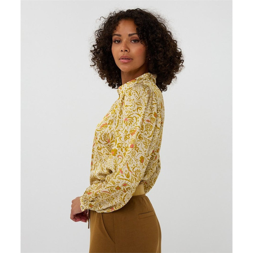 Blouse imprimée - Taille : 6 - Couleur : Jaune Or/Multi