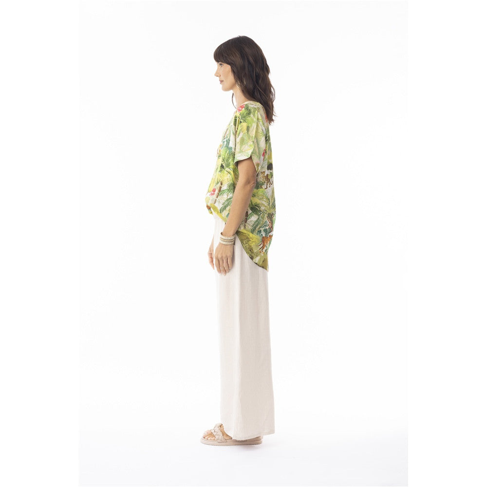 Blouse imprimée à encolure en V