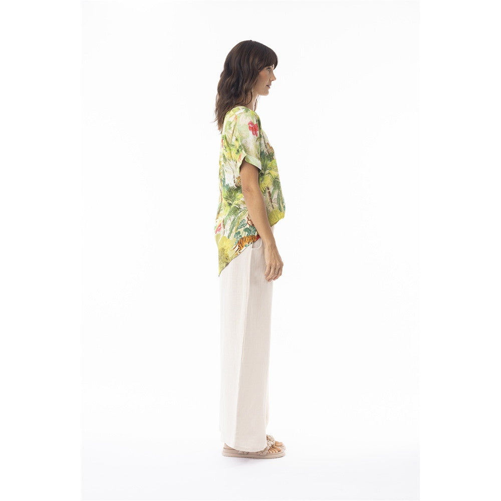 Blouse imprimée à encolure en V