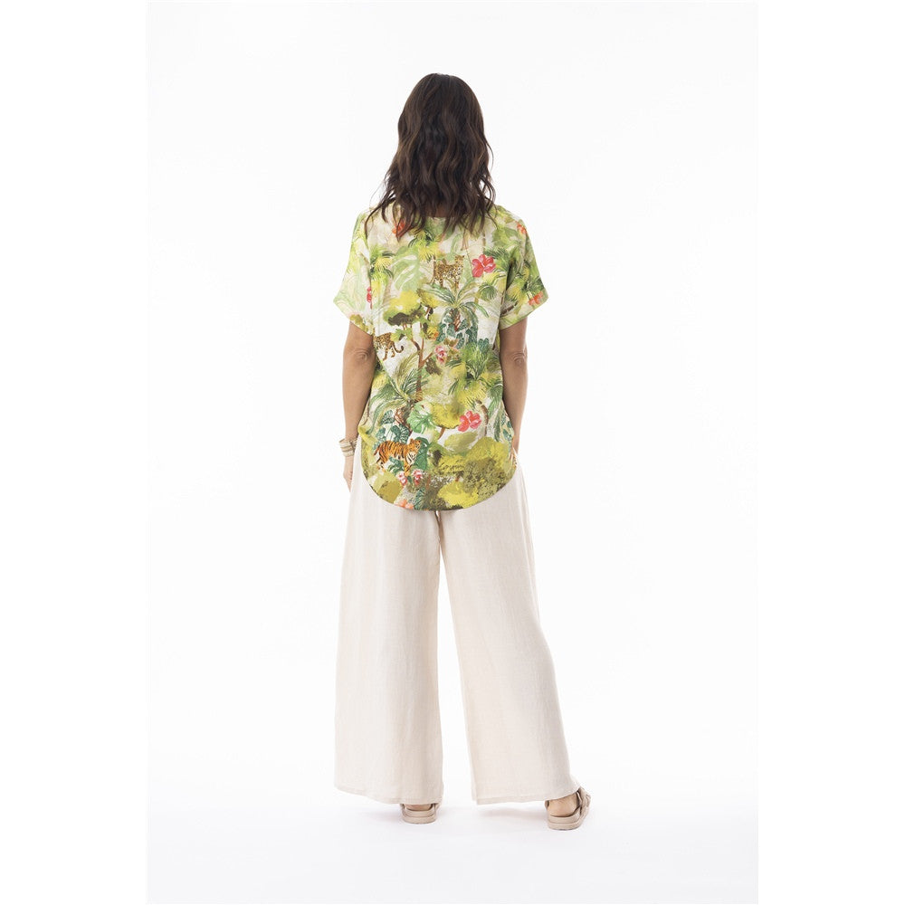 Blouse imprimée à encolure en V
