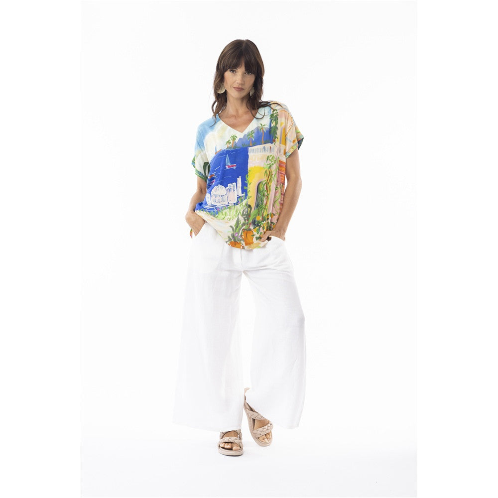 Blouse imprimée artistique - Taille : SMALL - Couleur : Multicolore