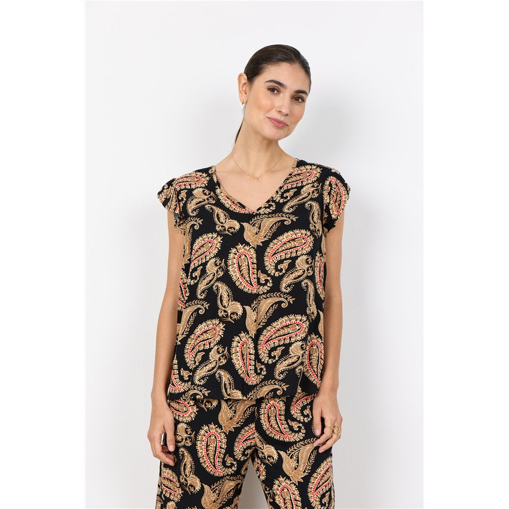 Blouse imprimée paisley - Taille : XSMALL - Couleur : Multi/Noir
