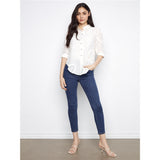Blouse motifs brodés coeurs