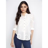 Blouse motifs brodés coeurs