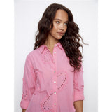 Blouse motifs brodés coeurs