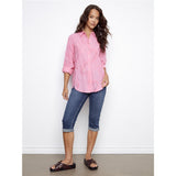 Blouse motifs brodés coeurs
