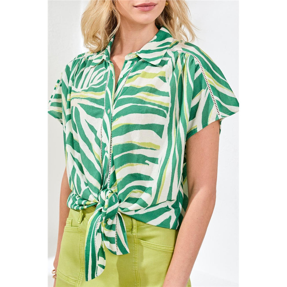 Blouse nouée imprimée