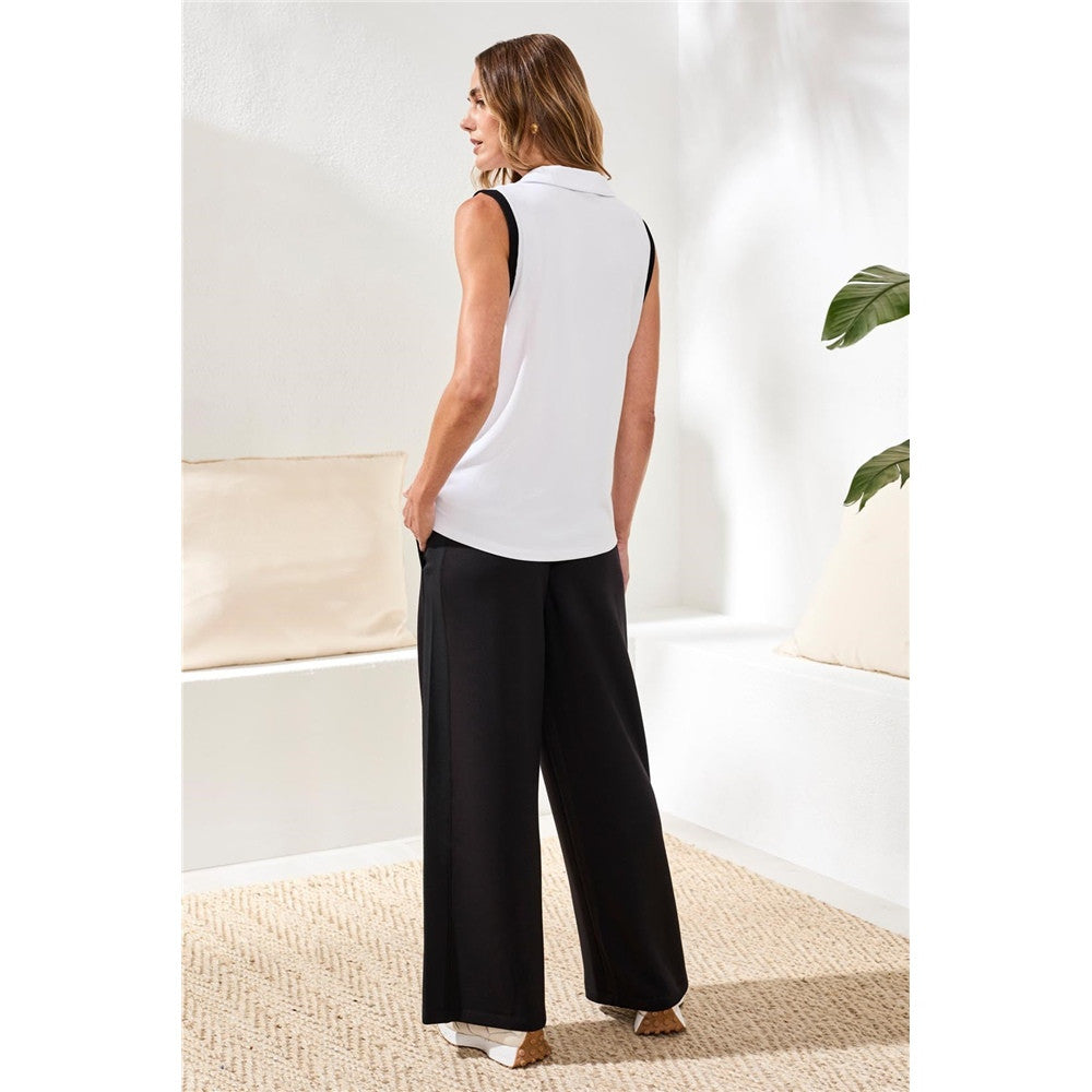 Blouse sans manches à détails contrastants
