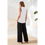 Blouse sans manches à détails contrastants