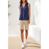 Blouse sans manches à détails contrastants