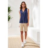 Blouse sans manches à détails contrastants - Taille : XSMALL - Couleur : Marine