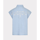 Blouse sans manches brodée