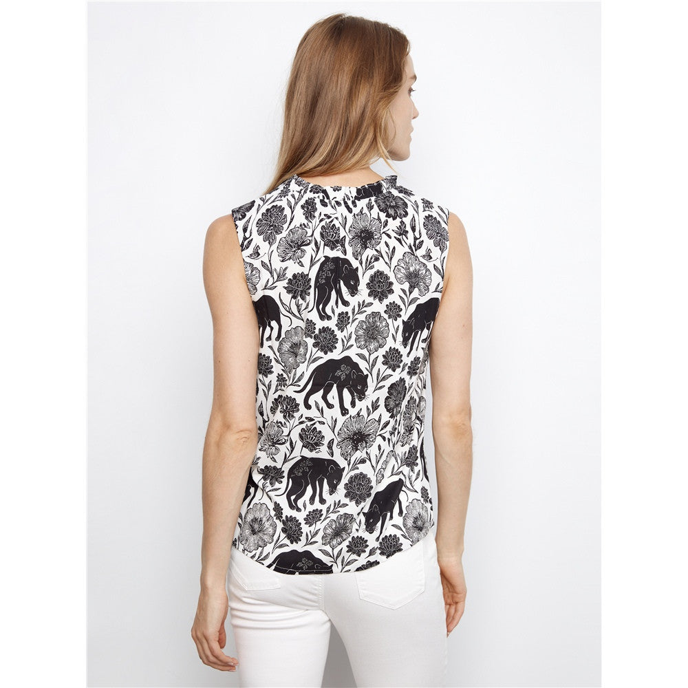 Blouse sans manches imprimée