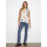 Blouse sans manches imprimée fleurs