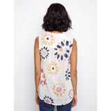 Blouse sans manches imprimée fleurs