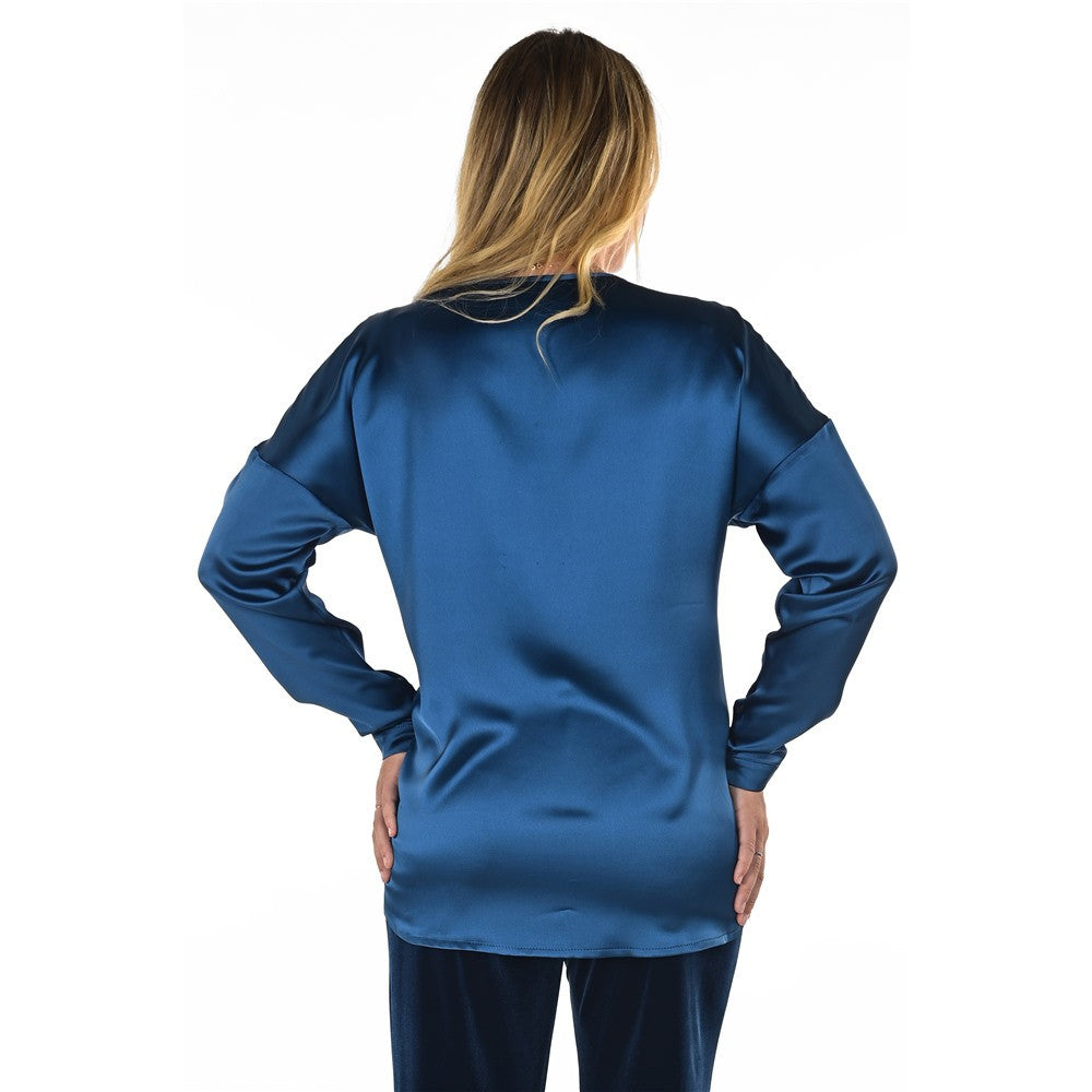 Blouse satiné col V