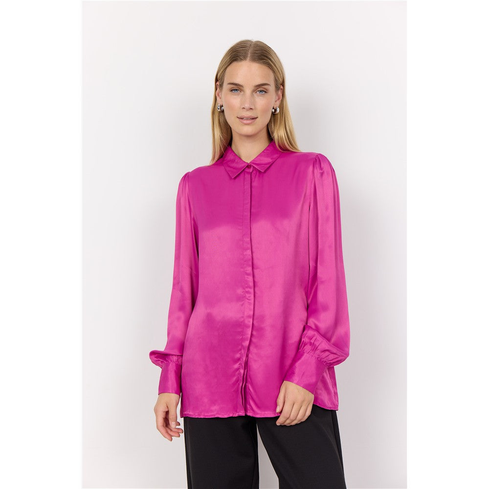 Blouse satinée avec collet