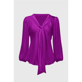 Blouse satinée avec noeud papillon