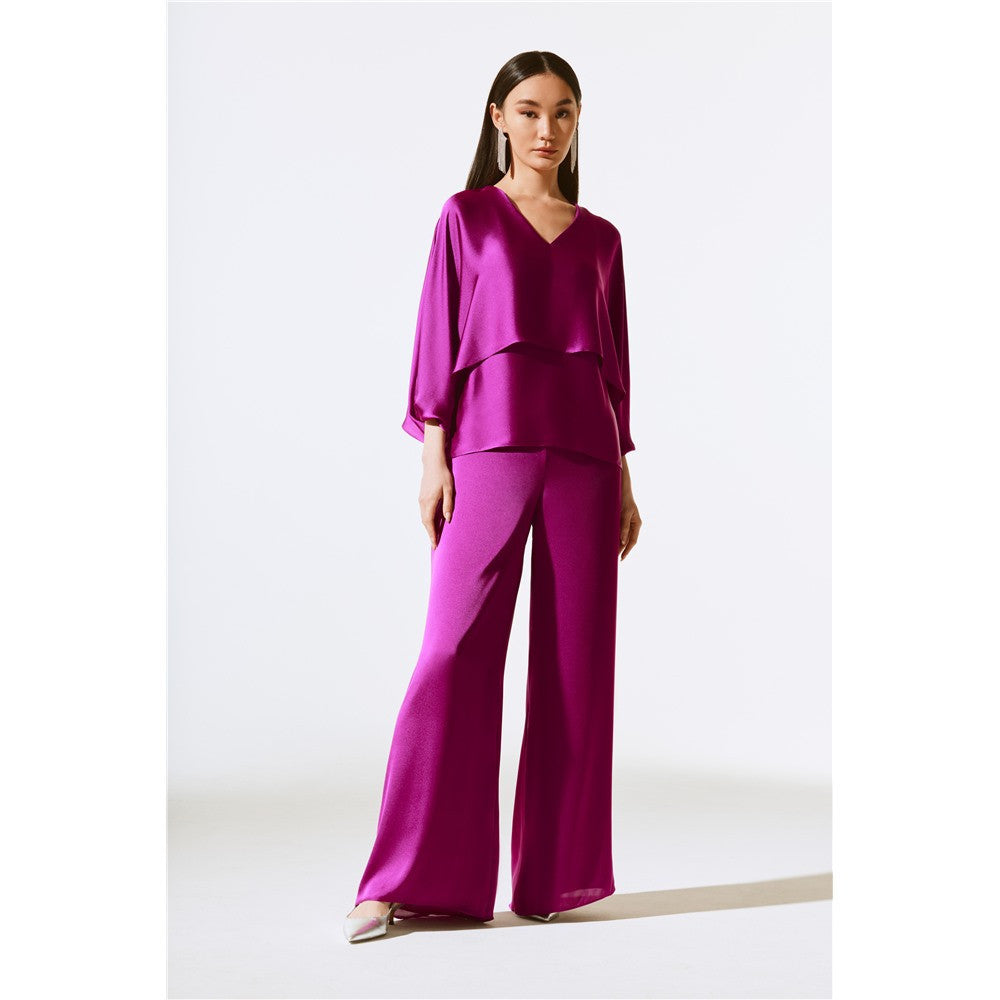 Blouse satinée & encolure en V