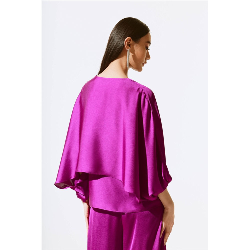 Blouse satinée & encolure en V
