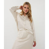 Blouse surdimensionnée col chemisier - Taille : 4 - Couleur : Crème