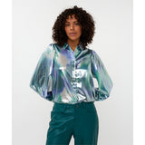Blouse tissu métallique irisé - Taille : 6 - Couleur : Multi