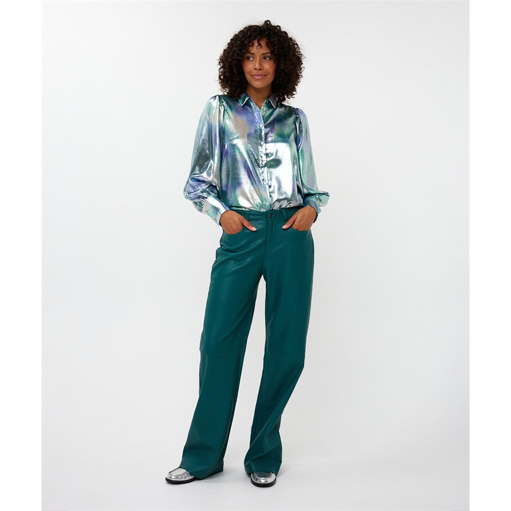 Blouse tissu métallique irisé