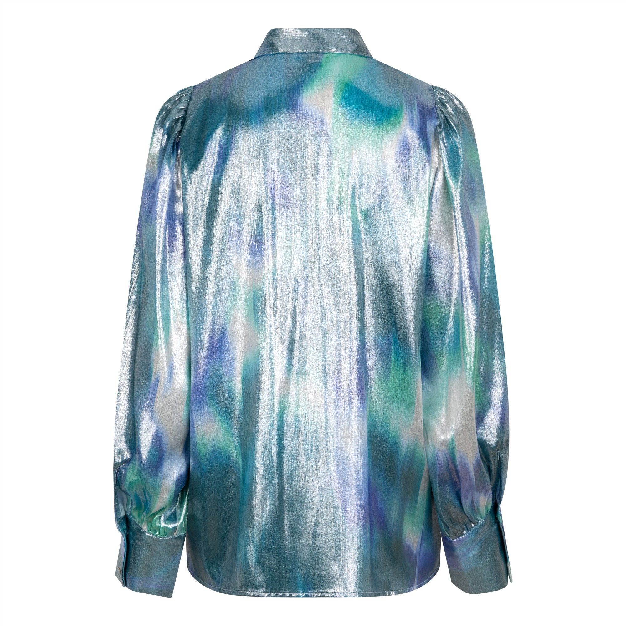 Blouse tissu métallique irisé
