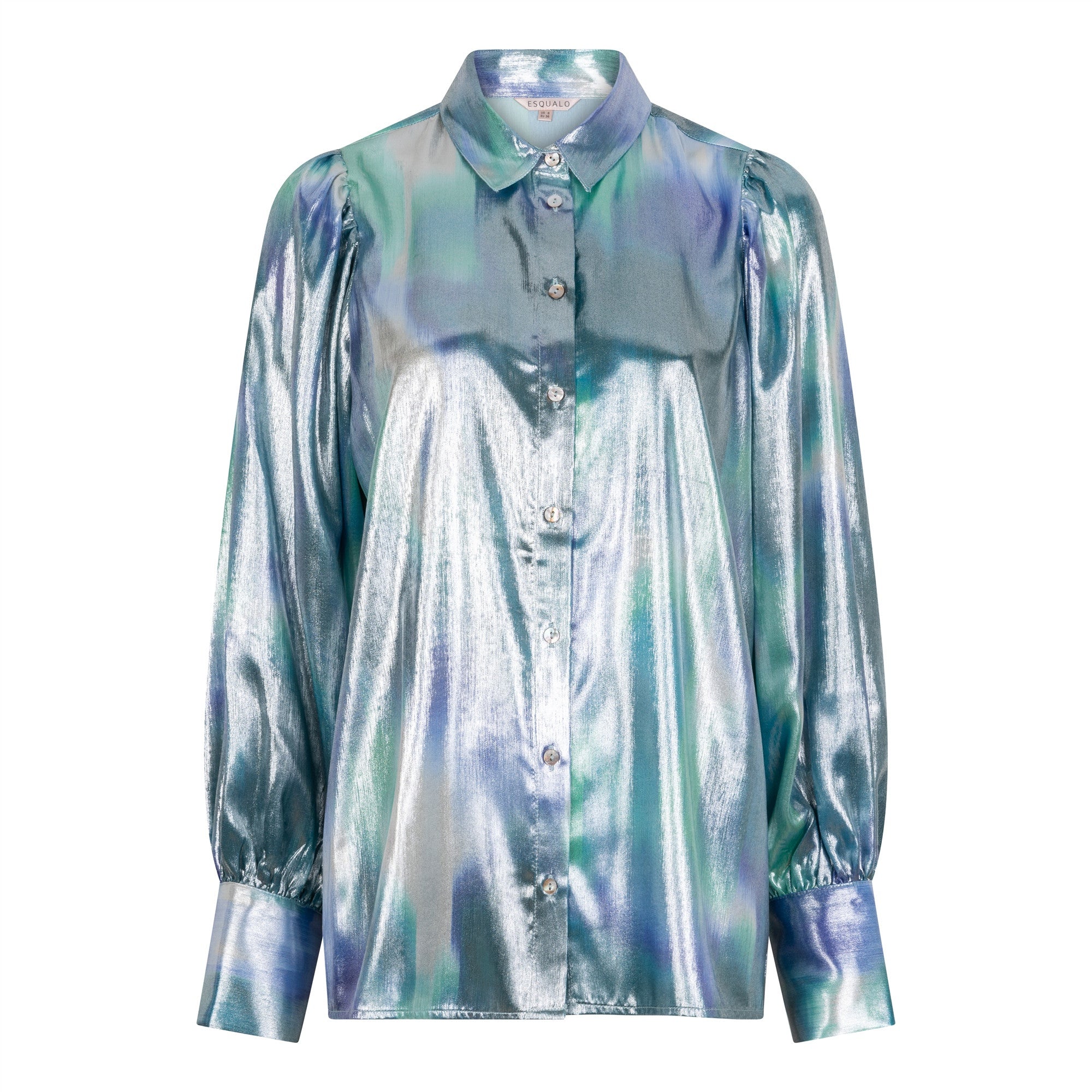 Blouse tissu métallique irisé