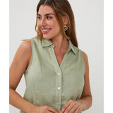 Blouse unie sans manches