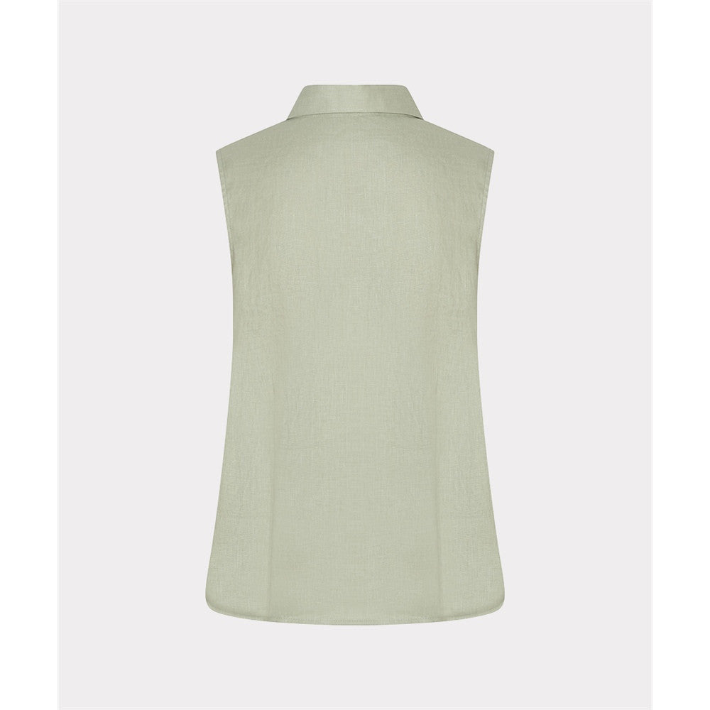Blouse unie sans manches