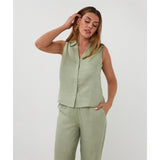 Blouse unie sans manches - Taille : SMALL - Couleur : Vert Pâle