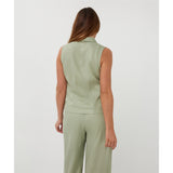 Blouse unie sans manches
